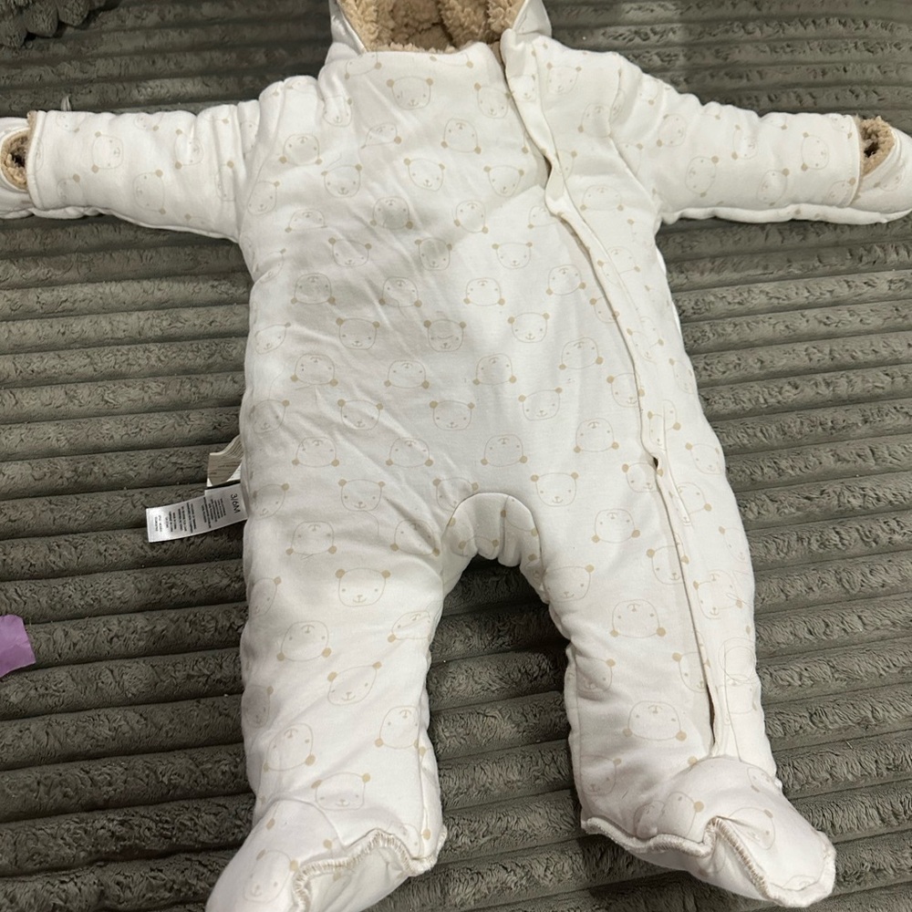 First Wish Cozy White Baby Bodysuit